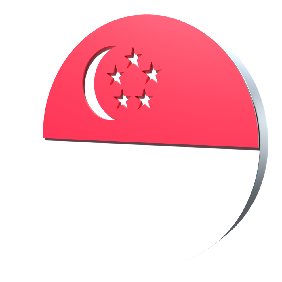 singapore bandiera 3d icona png trasparente