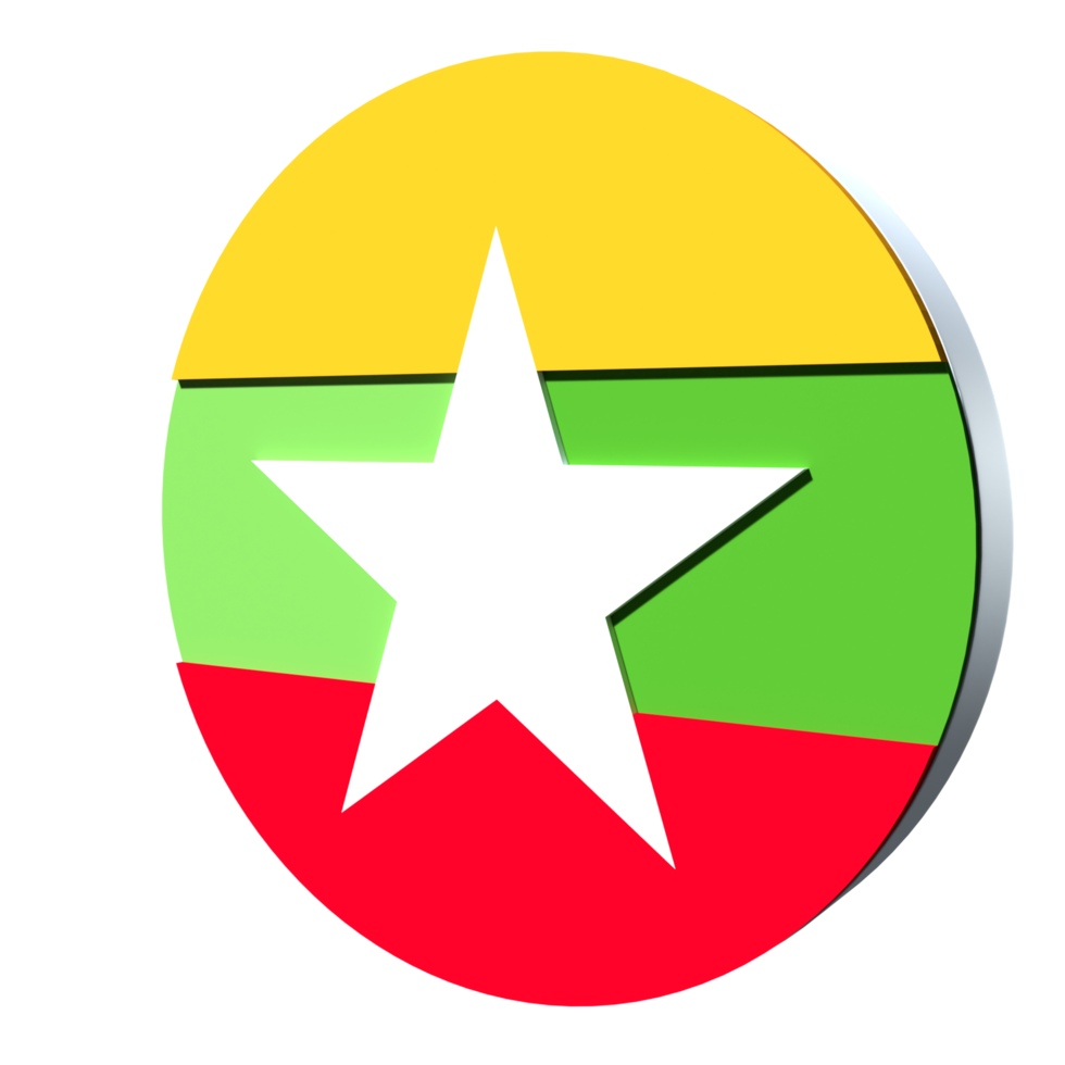 Myanmar flag 3d icon PNG transparent