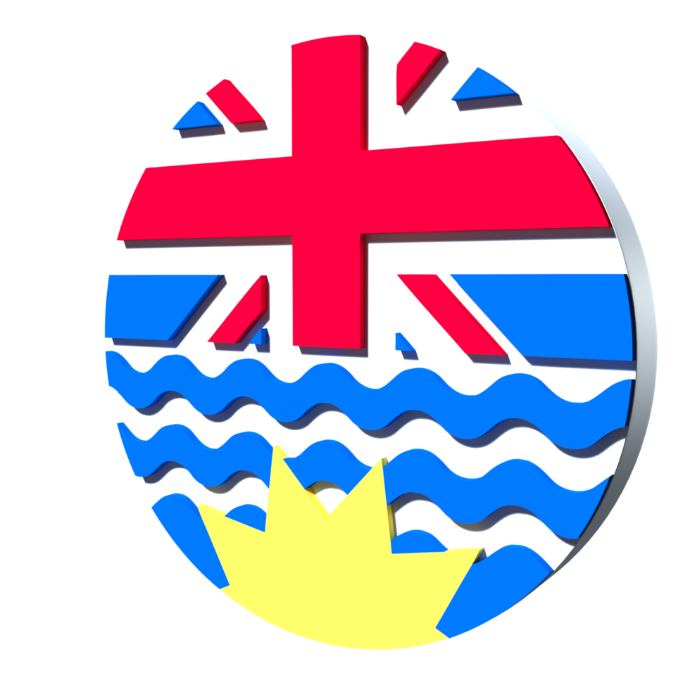 vlag van brits colombia 3d pictogram png transparant