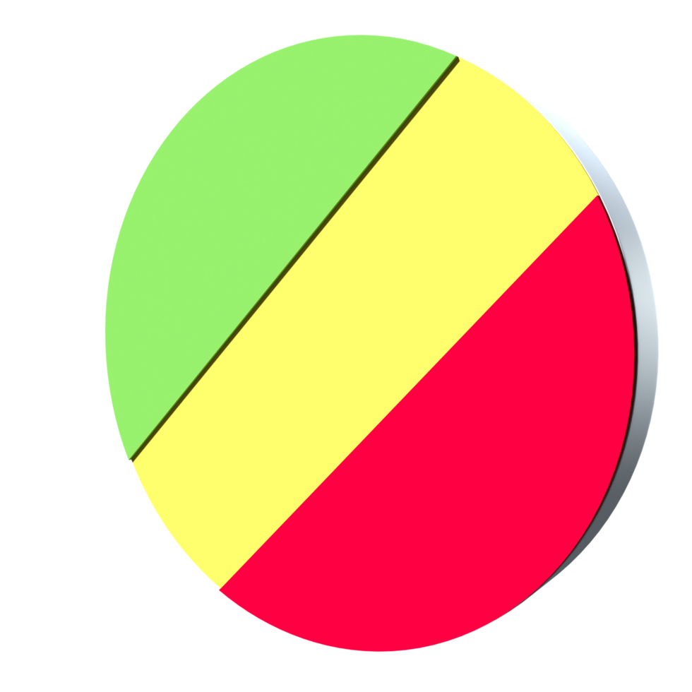 Republic Of The Congo flag 3d icon PNG transparent