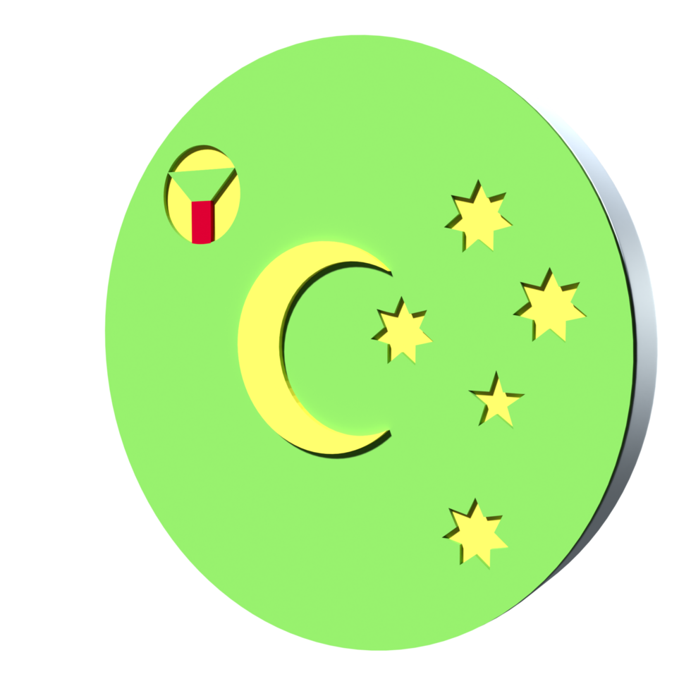 Cocos Island flag 3d icon PNG transparent