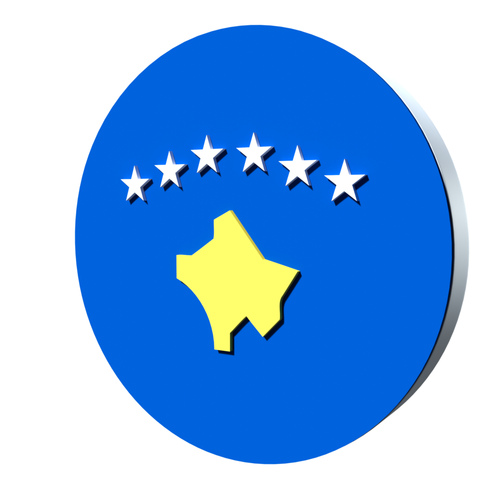 Kosovo flag 3d icon PNG transparent