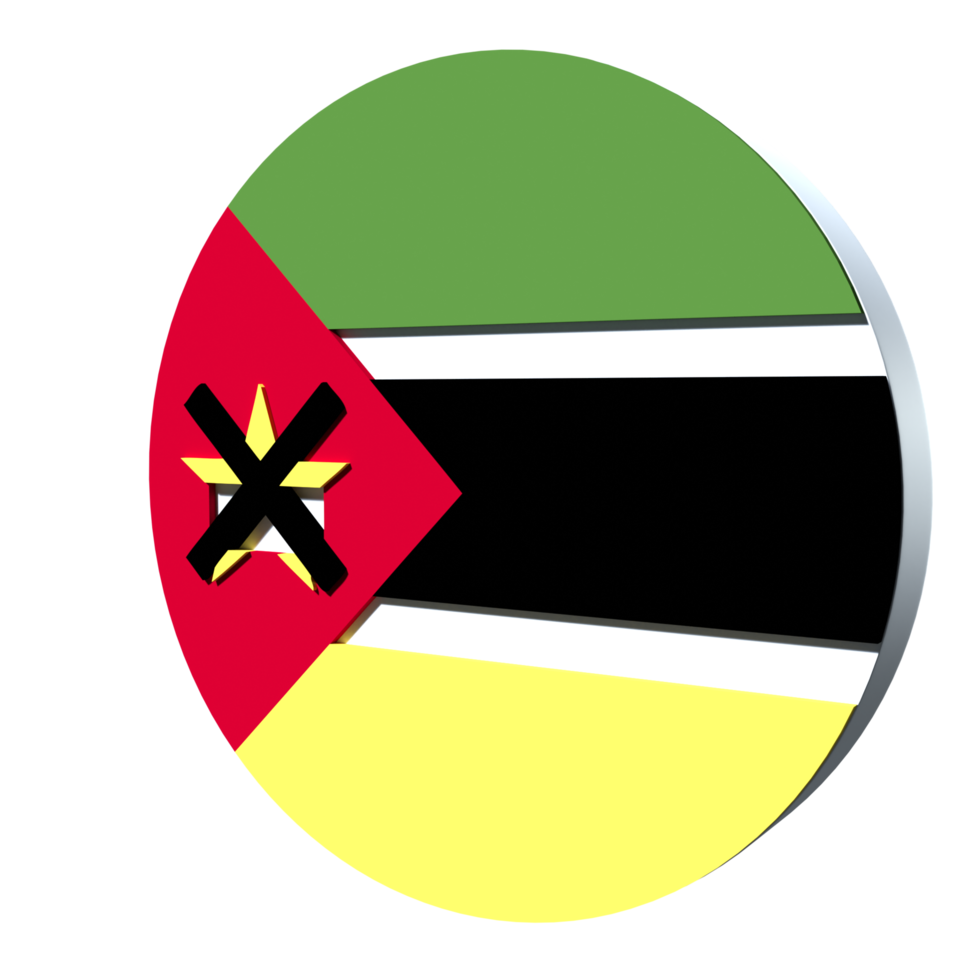 Mozambique flag 3d icon PNG transparent