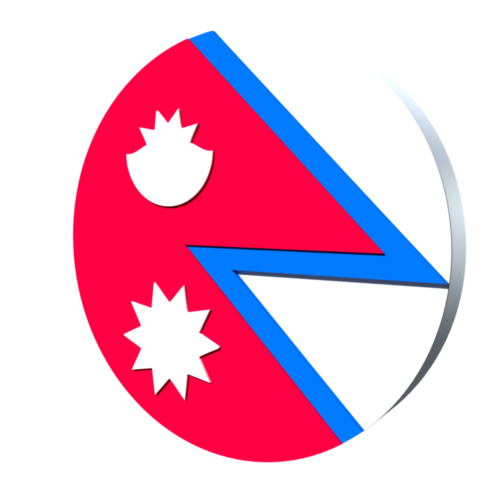 vlag van nepal 3d pictogram png transparant