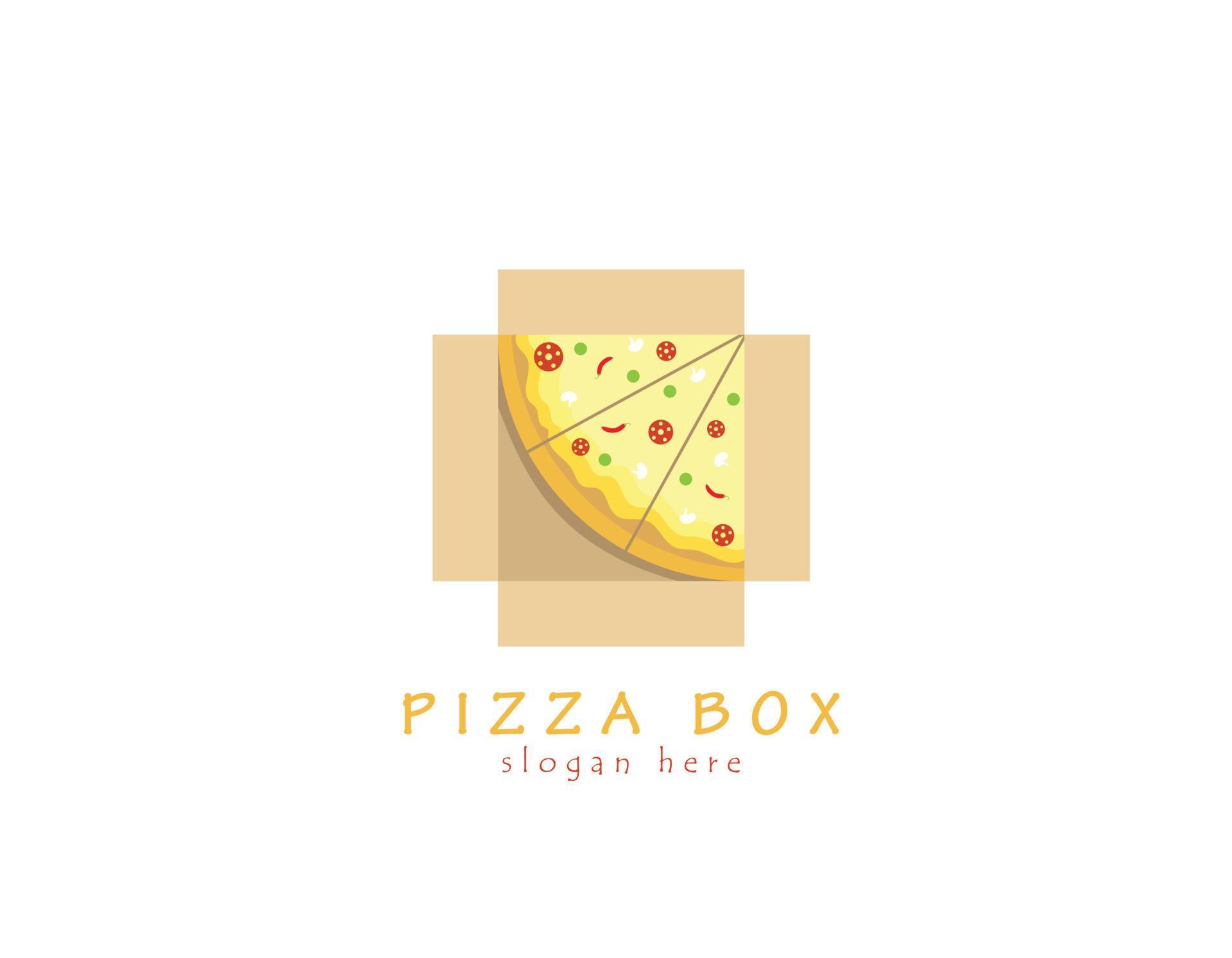 Pizza box logo 8493020 Vector Art at Vecteezy