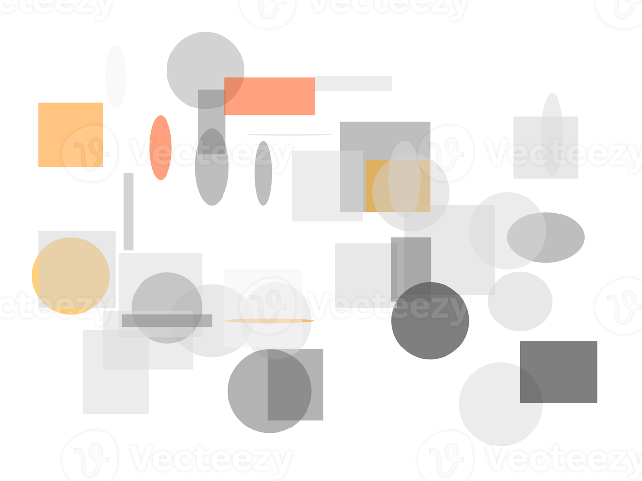 Abstract orange grey circle and ellipses squares and rectangles png