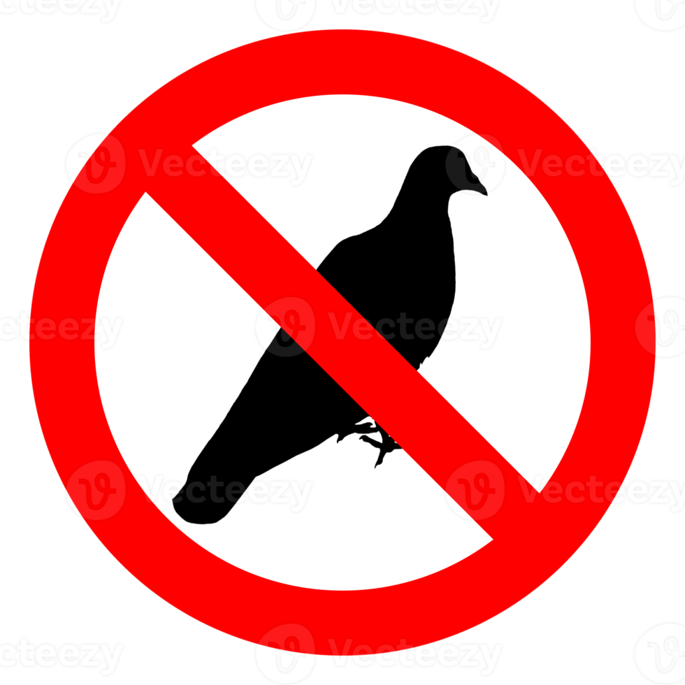 No pigeons sign transparent PNG