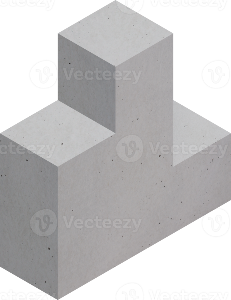 Concrete podium with 1st 2nd and 3rd place isolated over transparent PNG