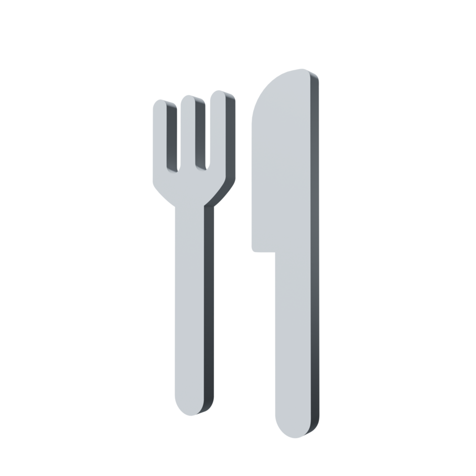 3D Icon Fork PNG Transparent.