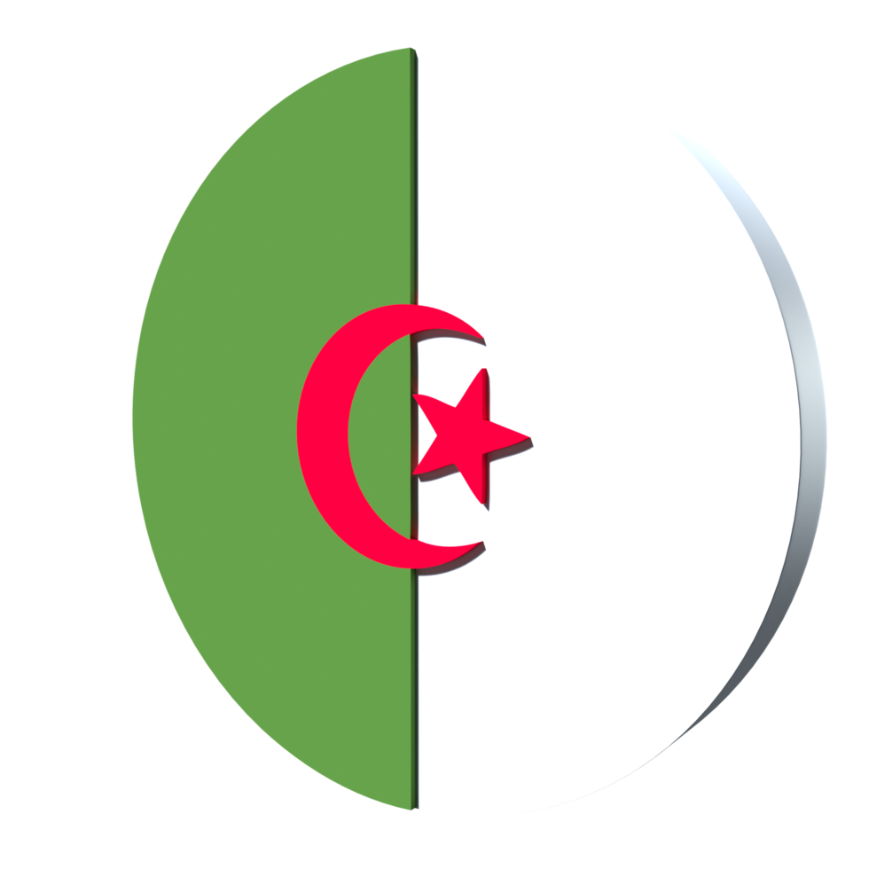 Algeria flag 3d icon PNG transparent
