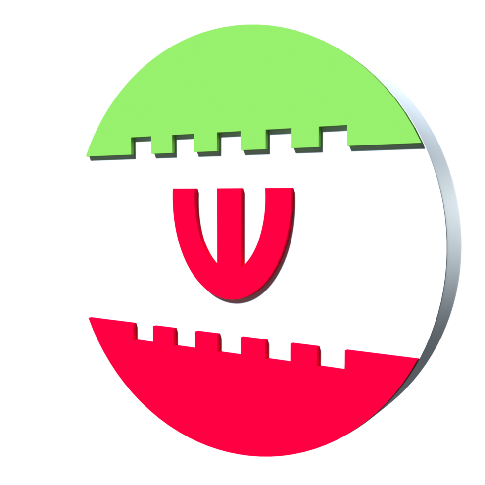 Iran flag 3d icon PNG transparent