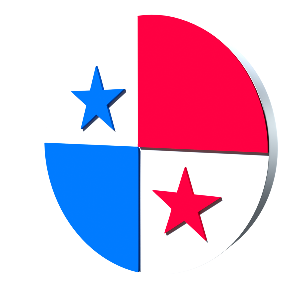 Panama flag 3d icon PNG transparent