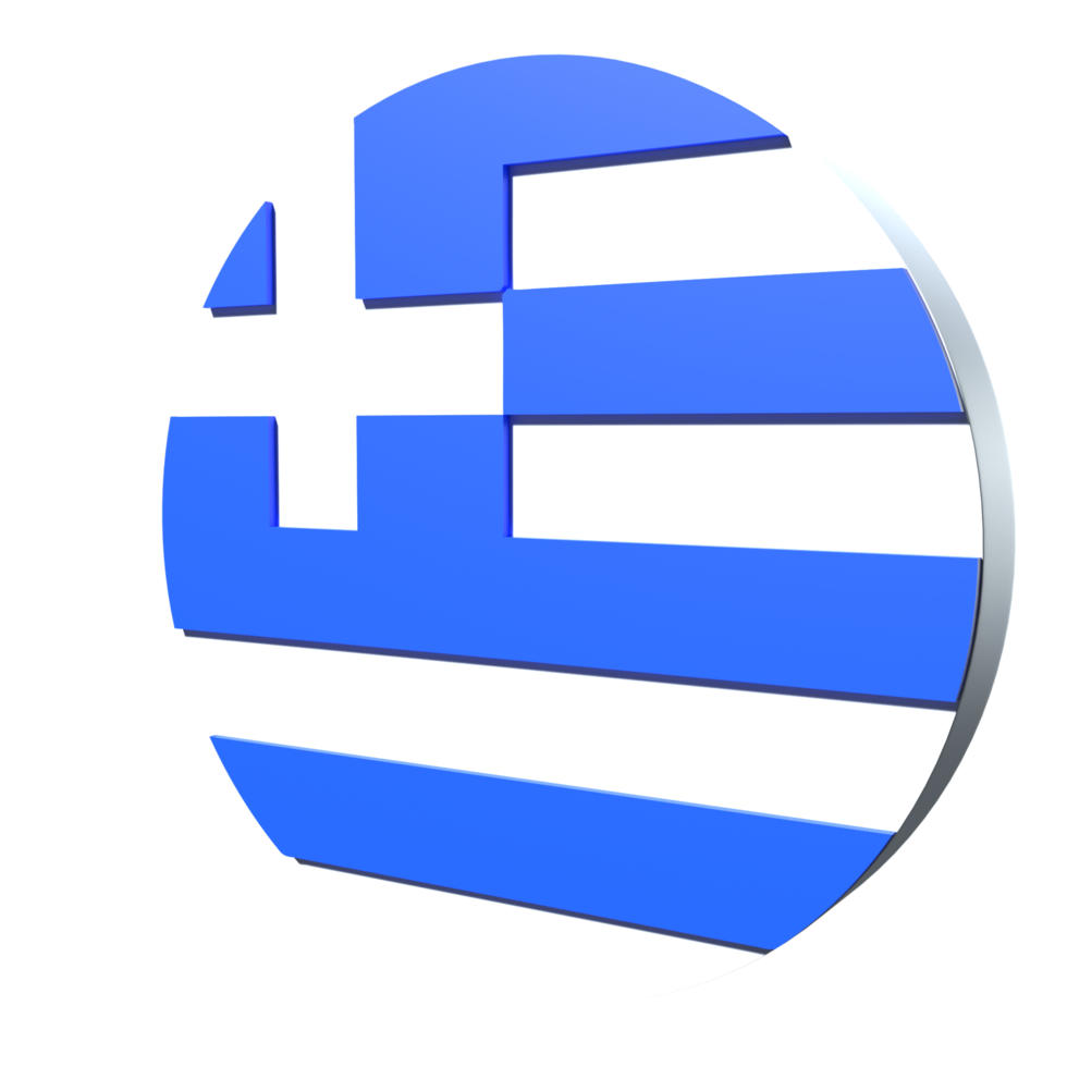 Greece flag 3d icon PNG transparent