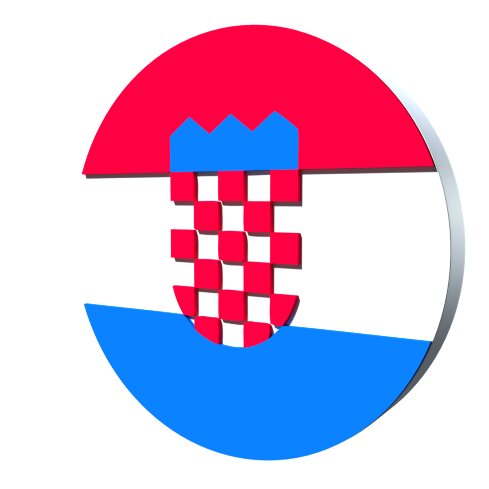 kroatië vlag 3d pictogram png transparant