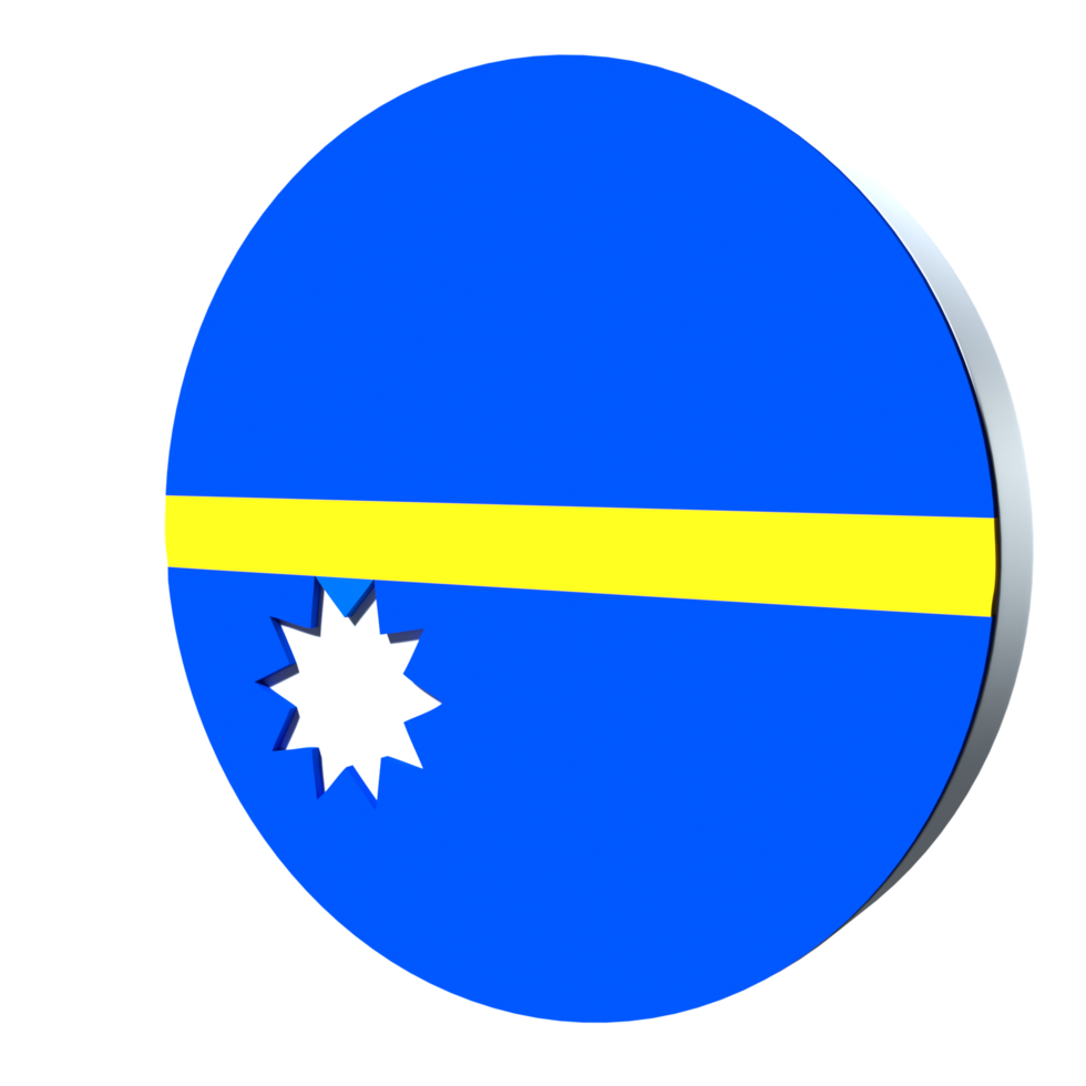 Nauru flag 3d icon PNG transparent