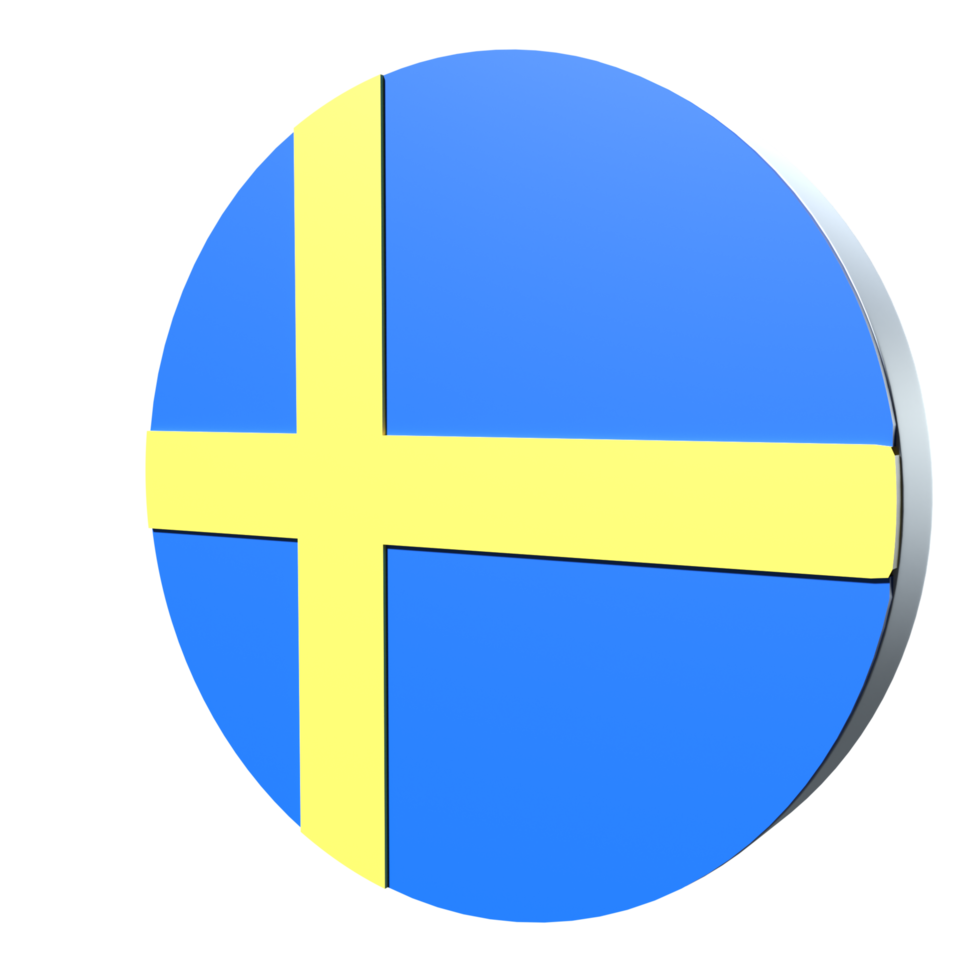 Sweden flag 3d icon PNG transparent