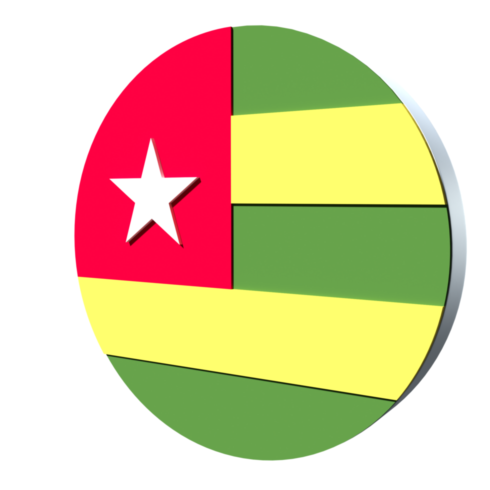 Togo flag 3d icon PNG transparent