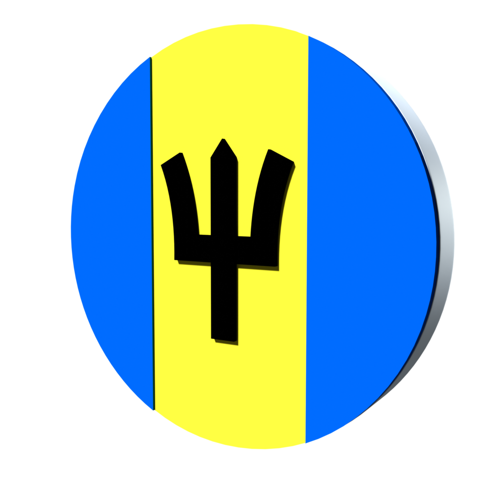 Barbados flag 3d icon PNG transparent