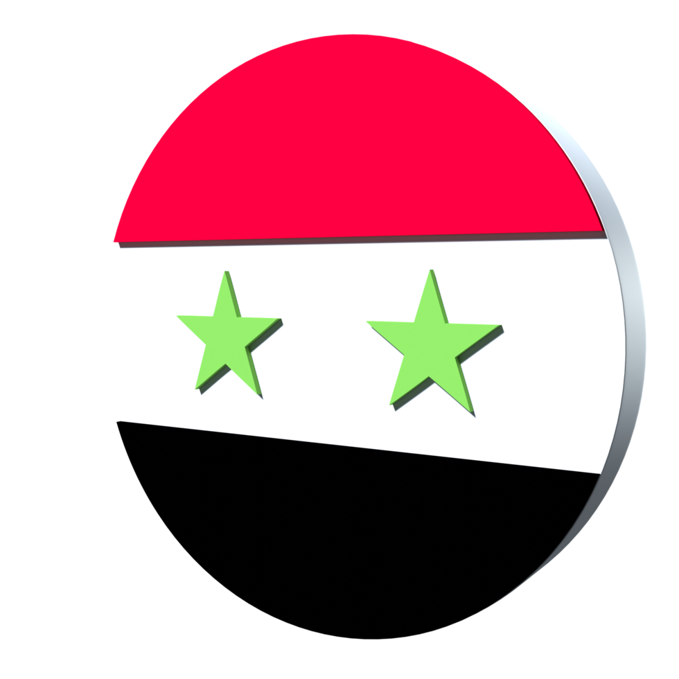 syrië vlag 3d pictogram png transparant