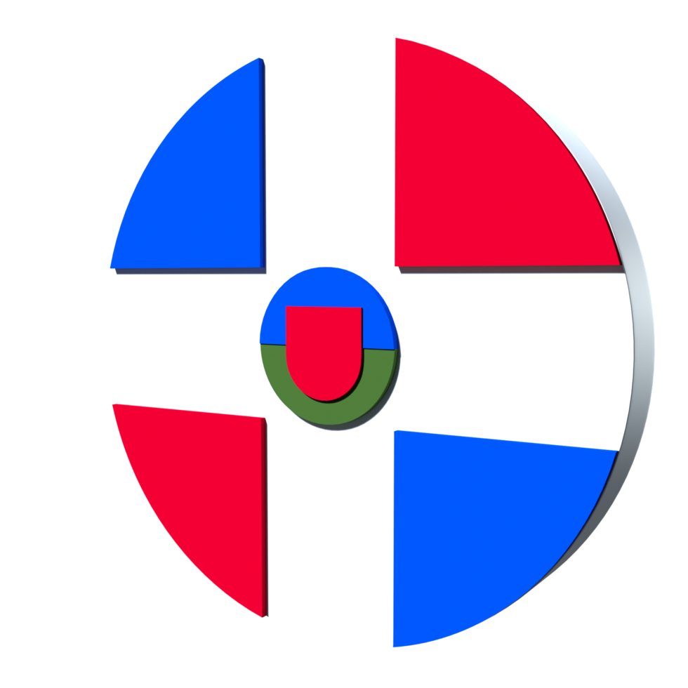 bandeira da república dominicana ícone 3d png transparente