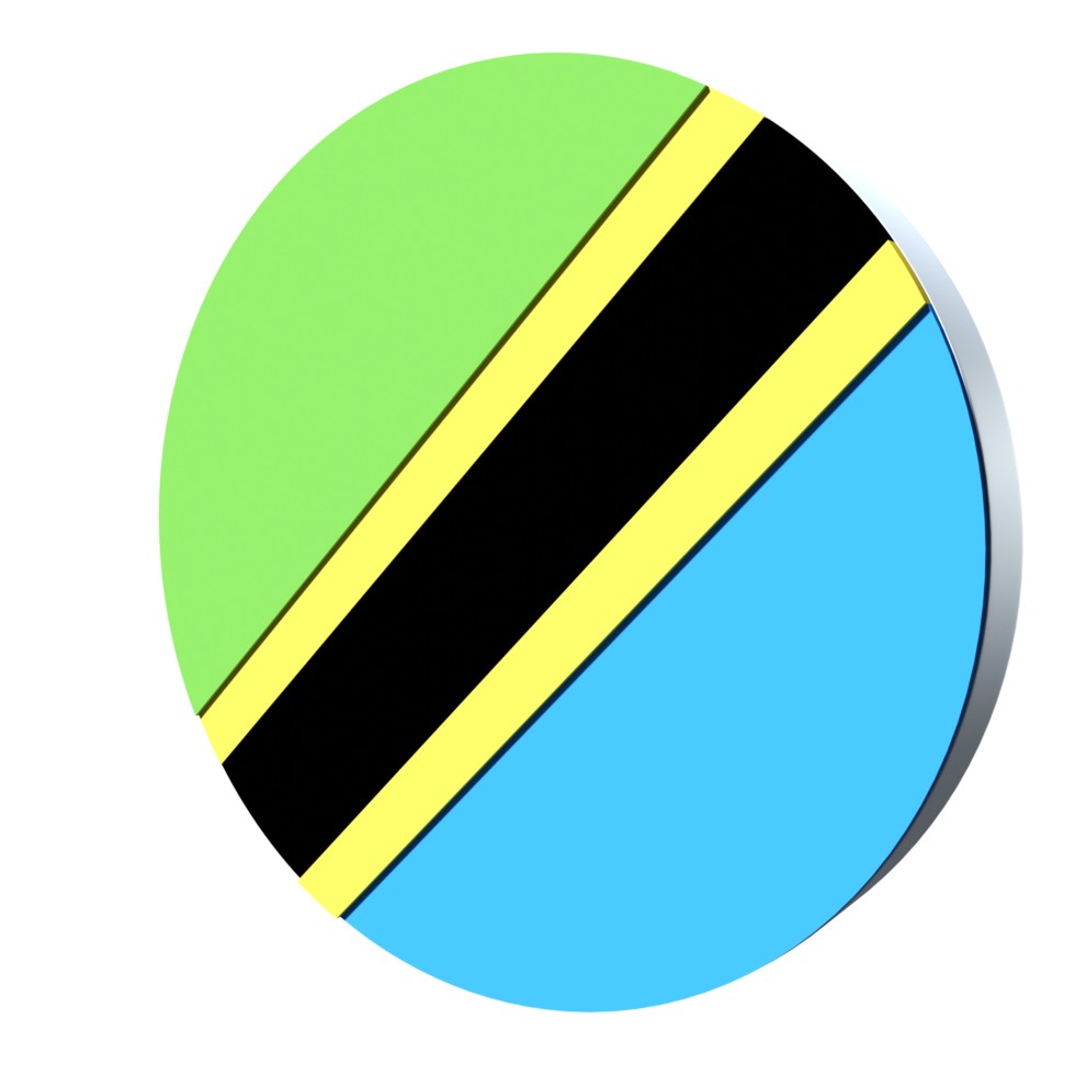 Tanzania flag 3d icon PNG transparent