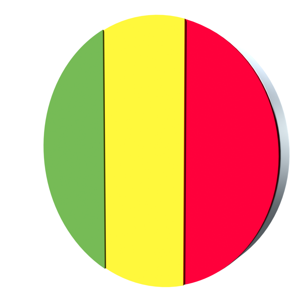 Mali flag 3d icon PNG transparent