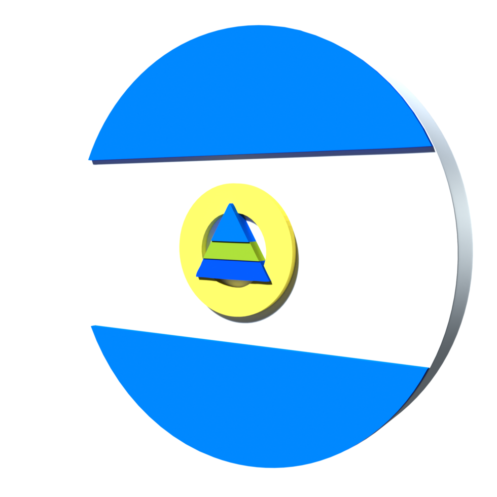 Nicaragua flag 3d icon PNG transparent