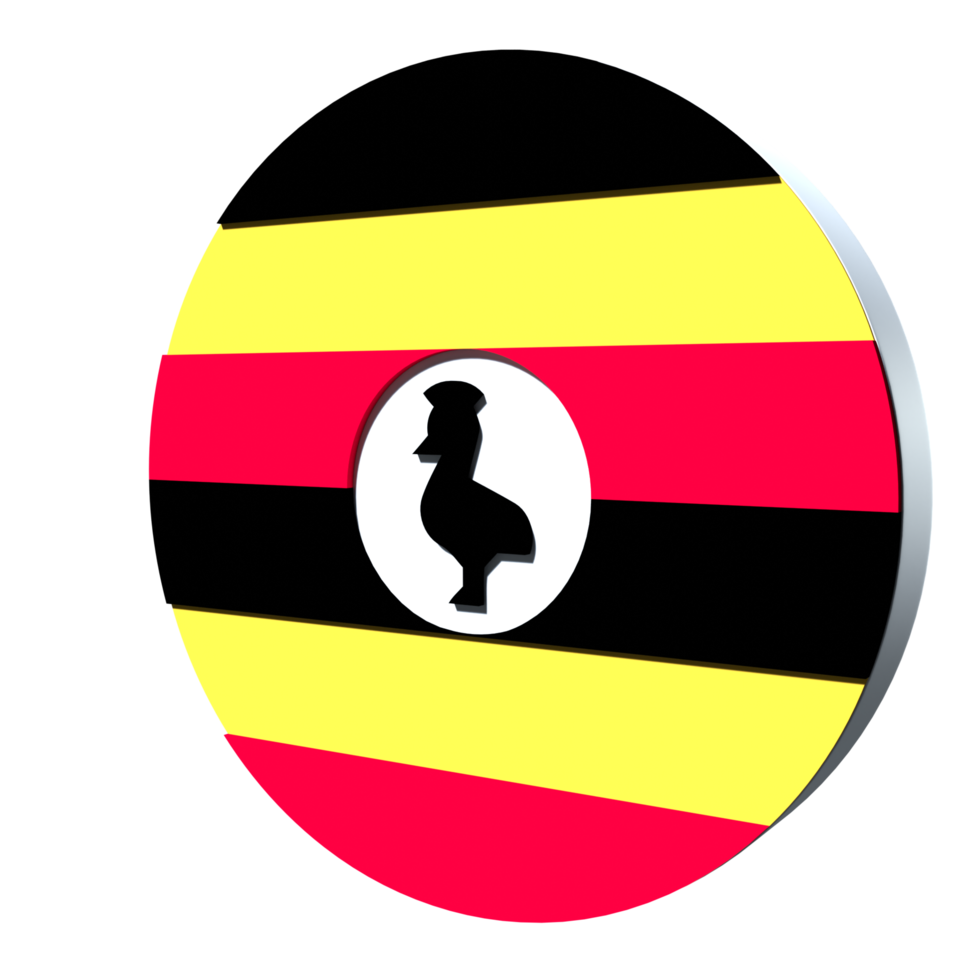 Uganda flag 3d icon PNG transparent