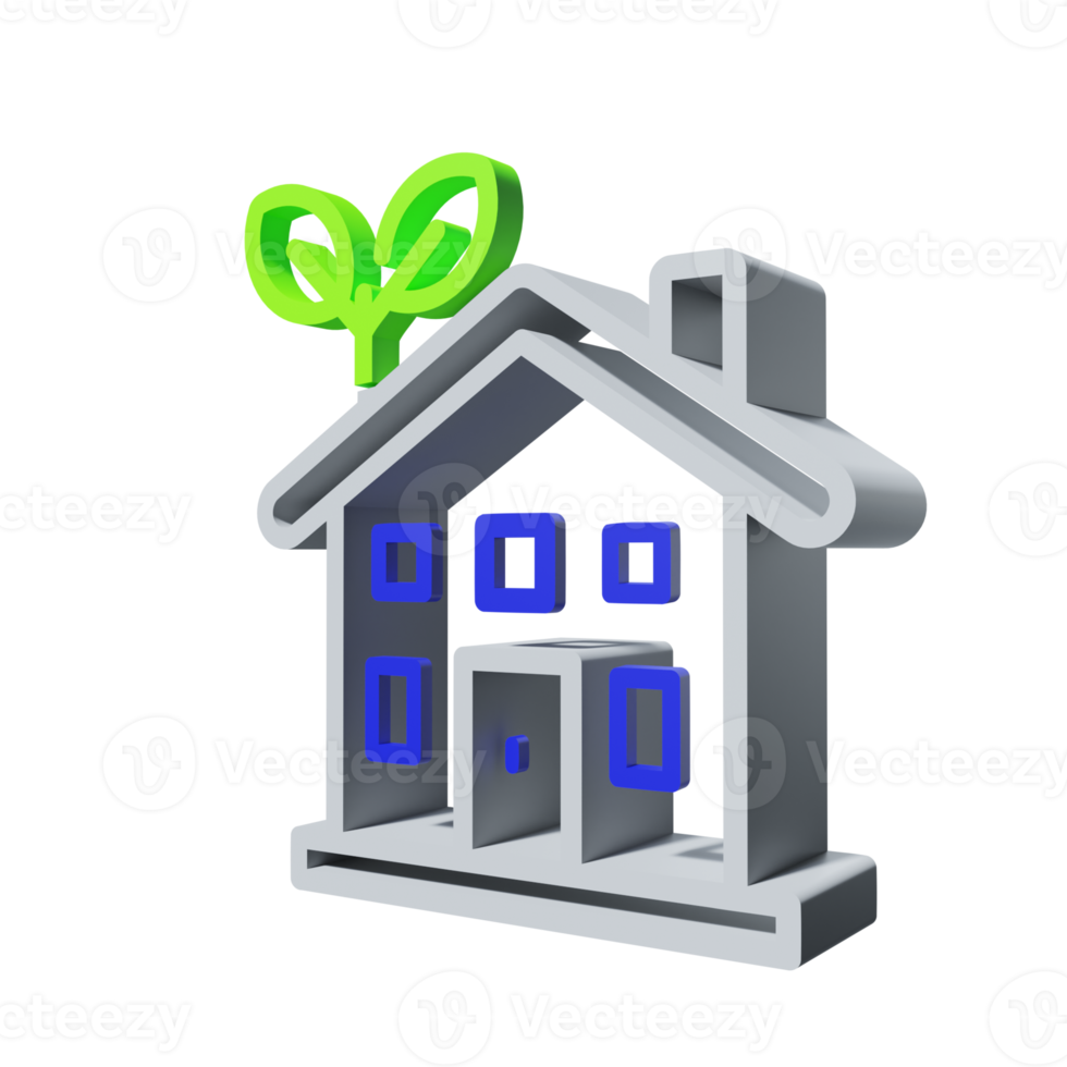 3D Icon House PNG Transparent.