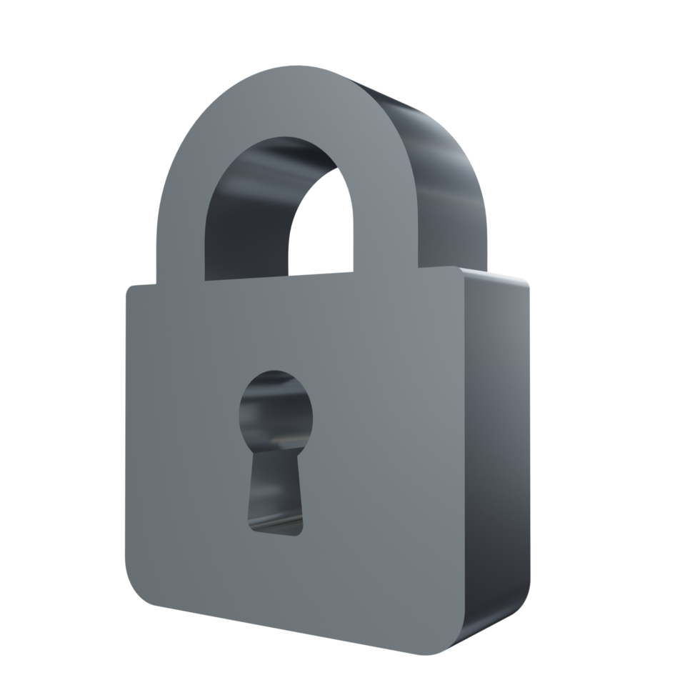 3D Icon Lock PNG Transparent.