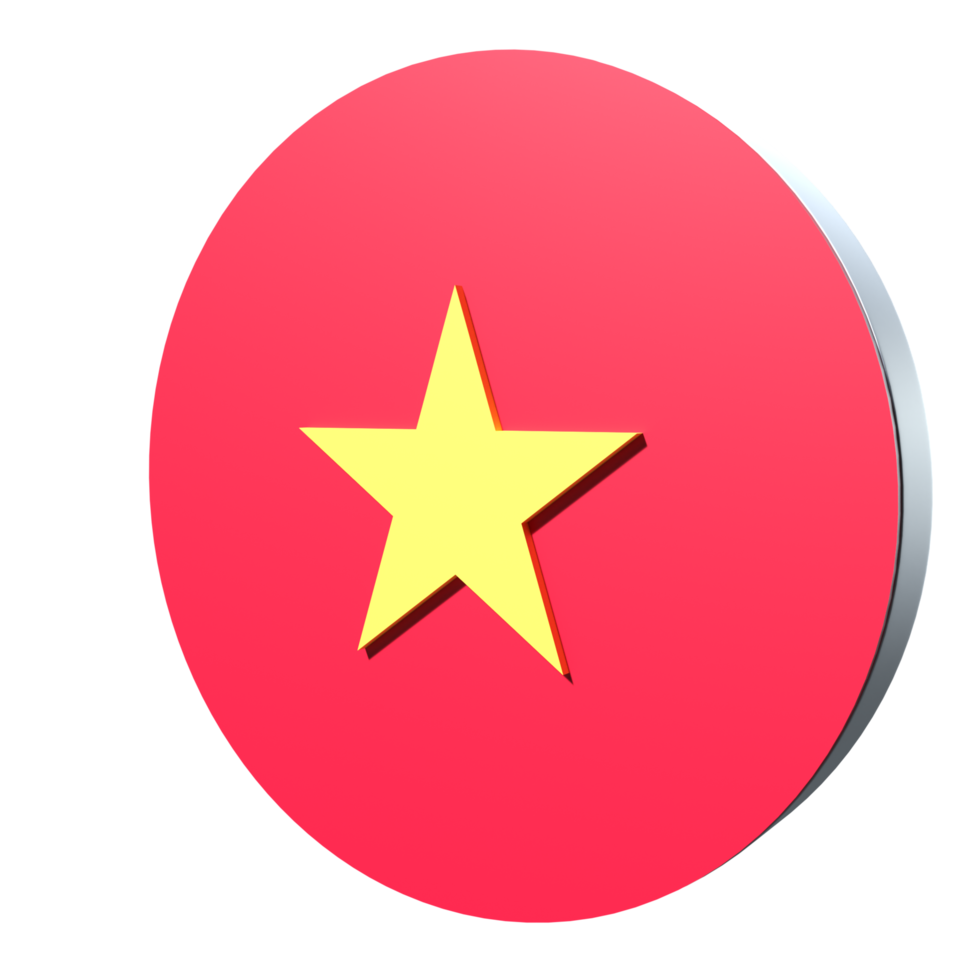 bandiera vietnam 3d icona png trasparente