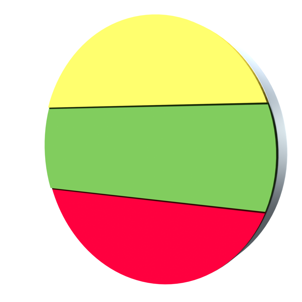 Lithuania flag 3d icon PNG transparent