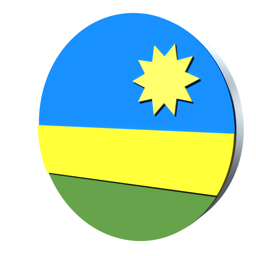 bandeira de ruanda 3d ícone png transparente