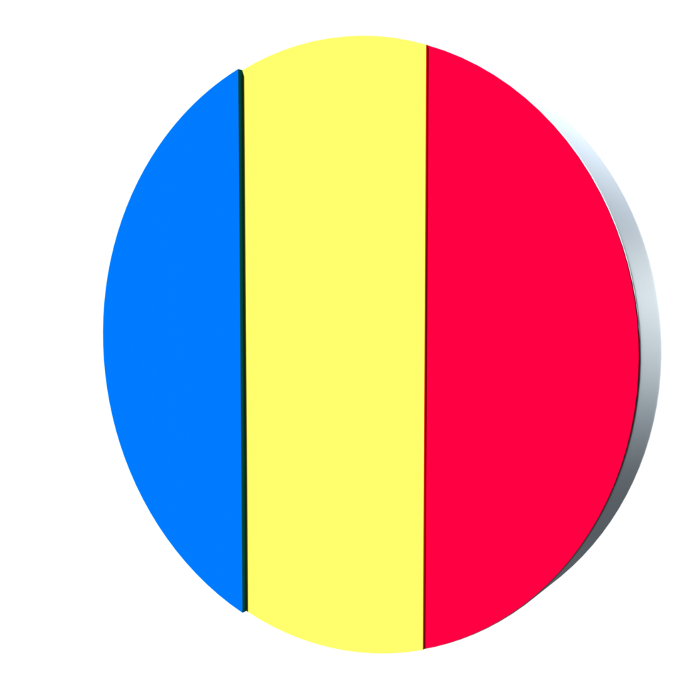 Chad flag 3d icon PNG transparent