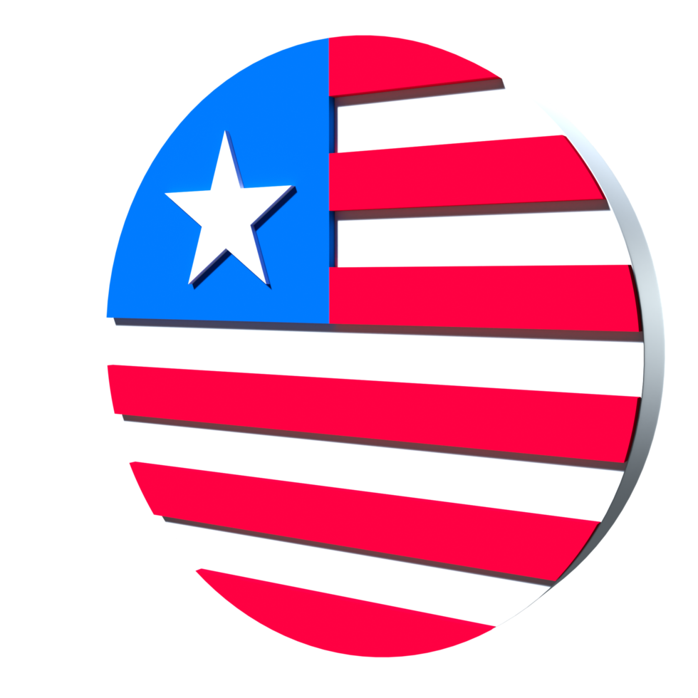 liberia flagga 3d ikon png transparent