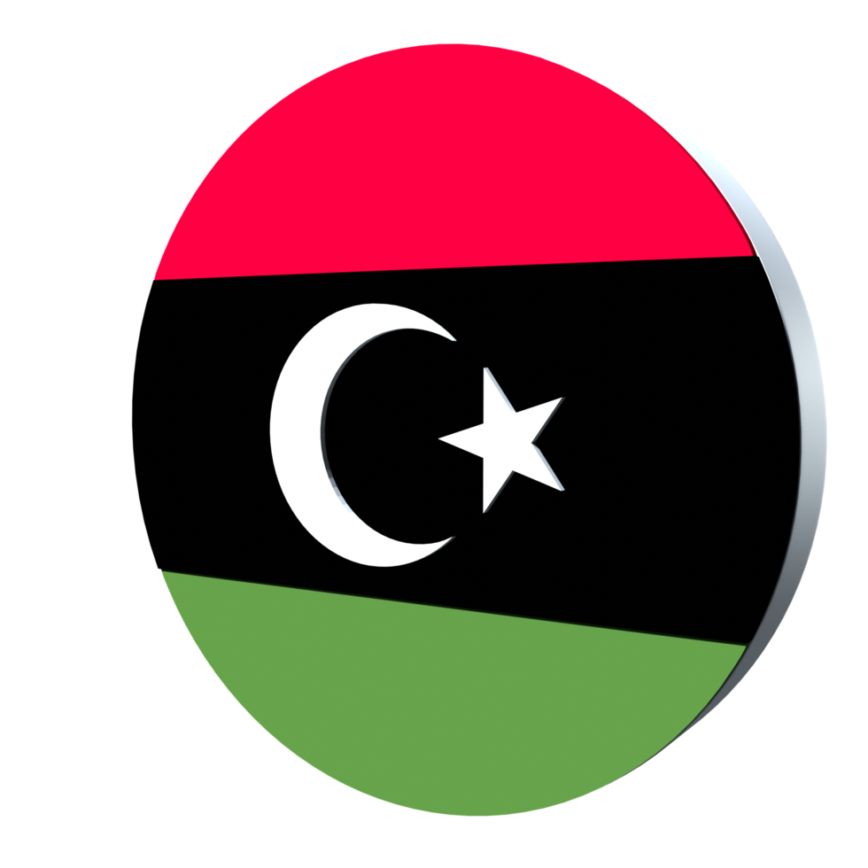 libyens flagga 3d ikon png transparent