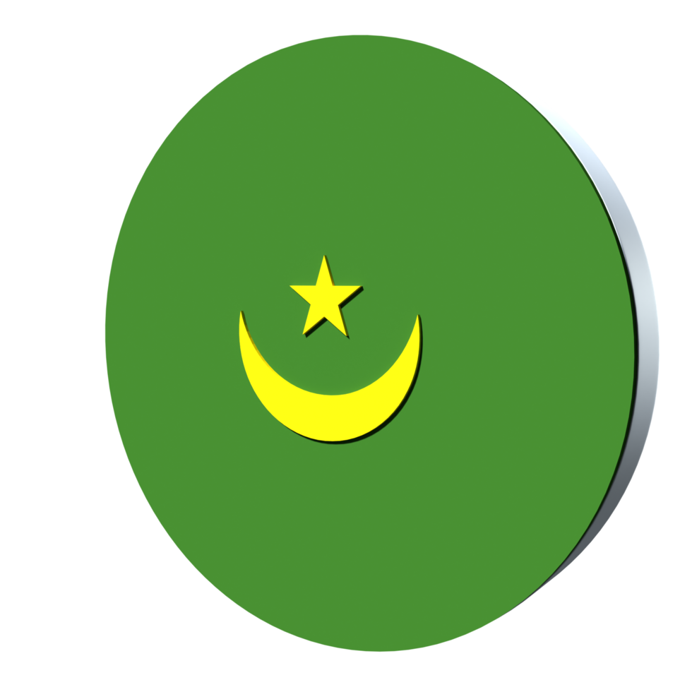 mauretanien flagga 3d ikon png transparent