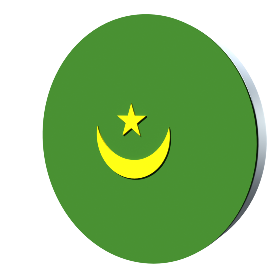 mauritania bandiera 3d icona png trasparente