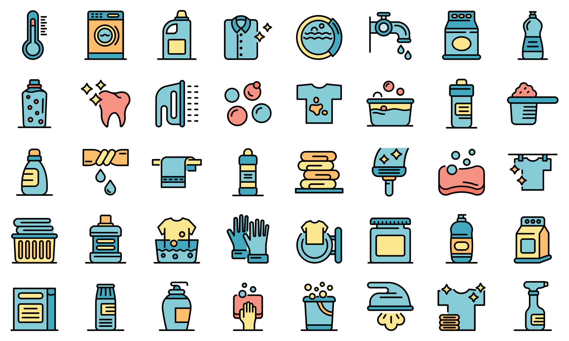 Bleach icons vector flat 8493402 Vector Art at Vecteezy