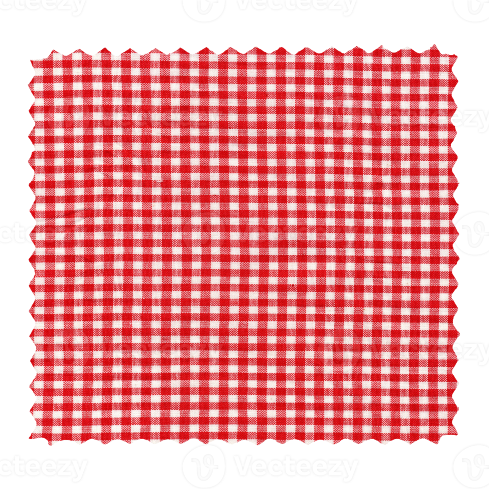 Red checkered fabric swatch transparent PNG