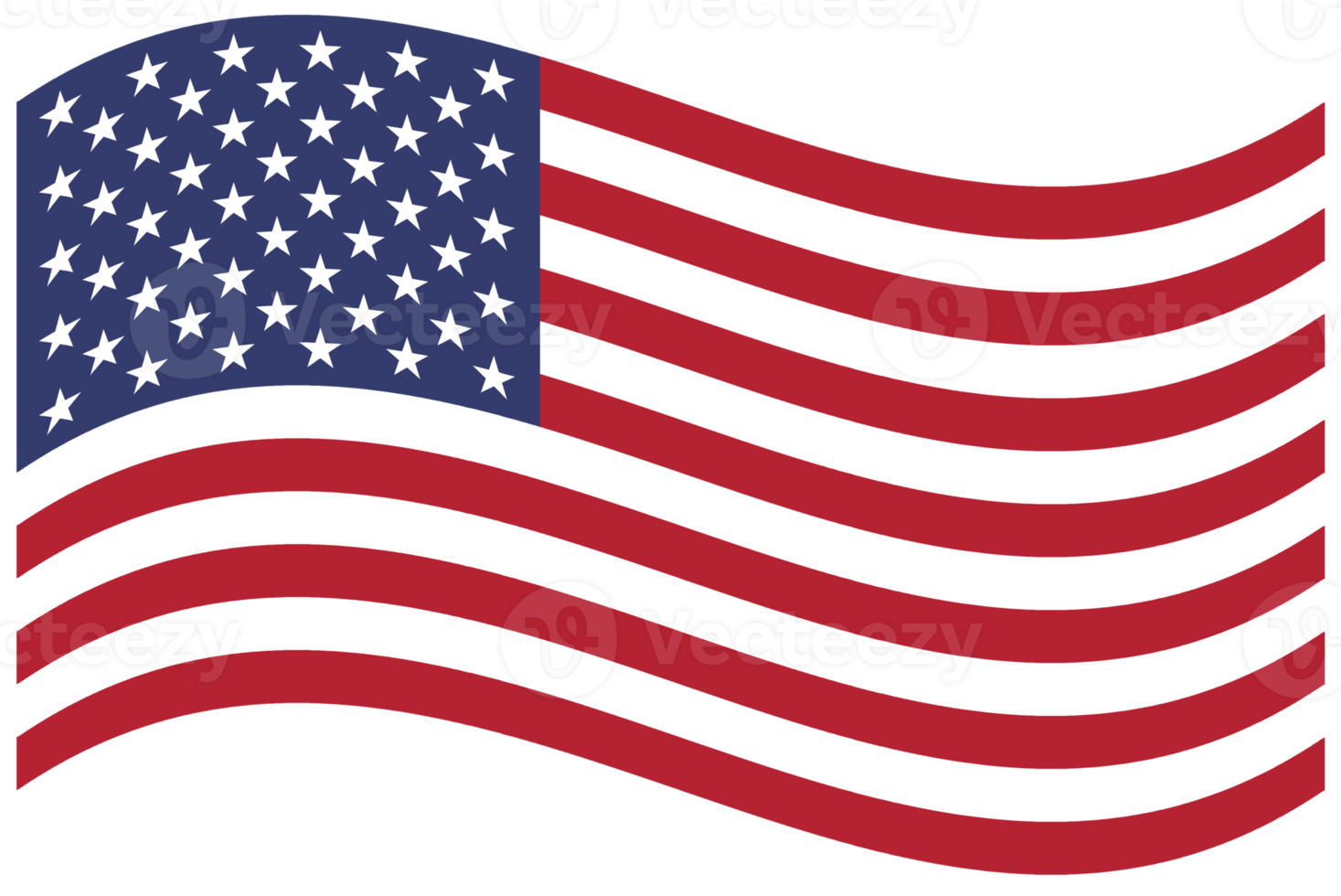 waving flag of the United States transparent PNG