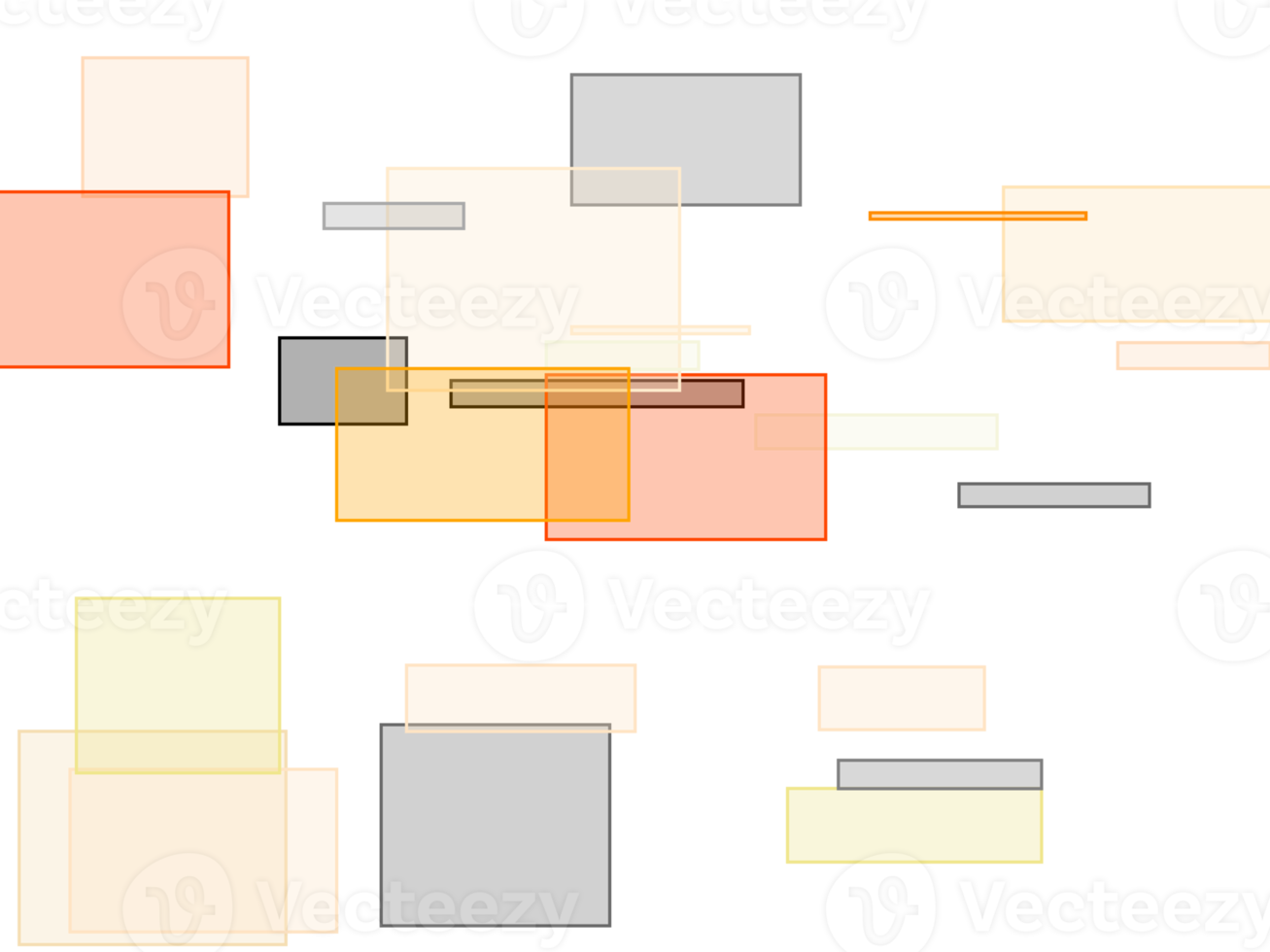 Abstract grey yellow orange rectangles overlay with transparent png