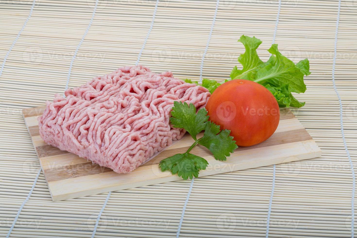 Raw minced pork meat photo