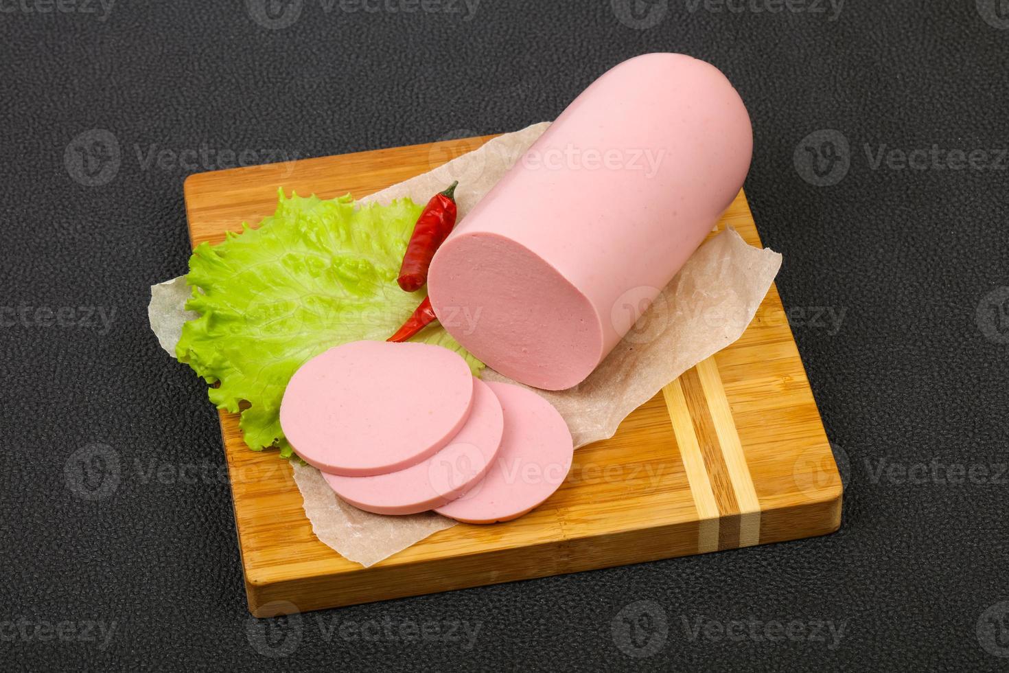Sliced pork sausage photo
