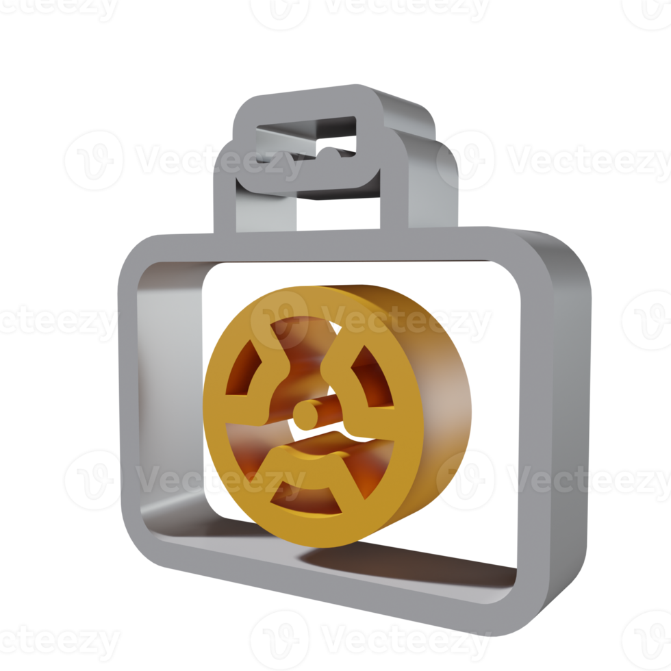 Nuclear 3D icon PNG transparent