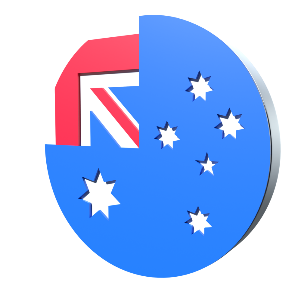 australien flagga 3d ikon png transparent