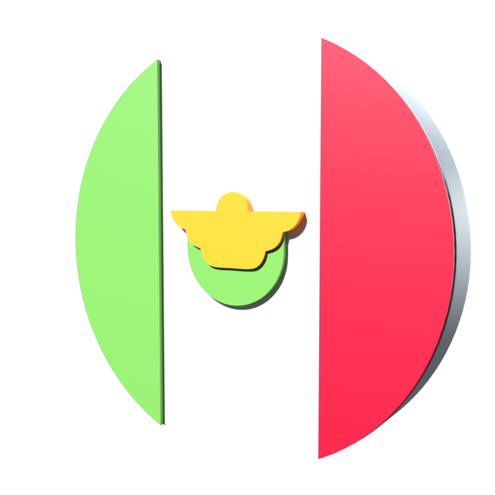 Mexico flag 3d icon PNG transparent