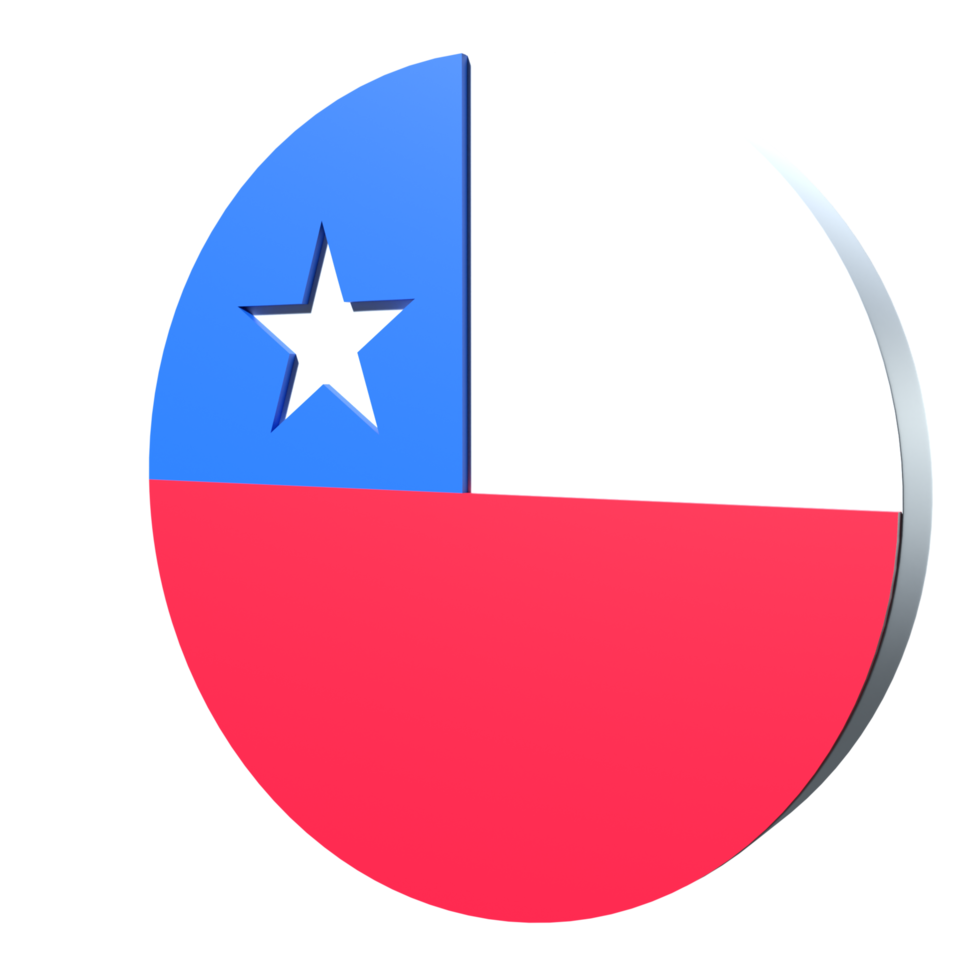 bandeira chile ícone 3d png transparente