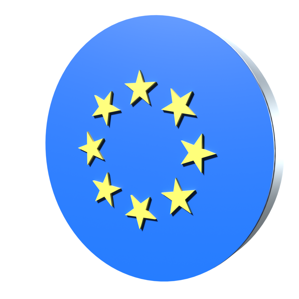 drapeau de l'union européenne icône 3d png transparent