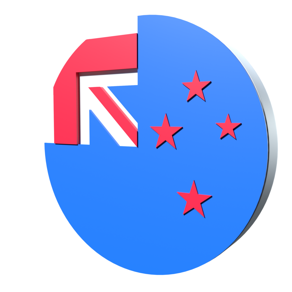 New Zealand flag 3d icon PNG transparent